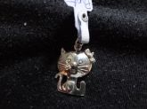 pingente gato  prata 925